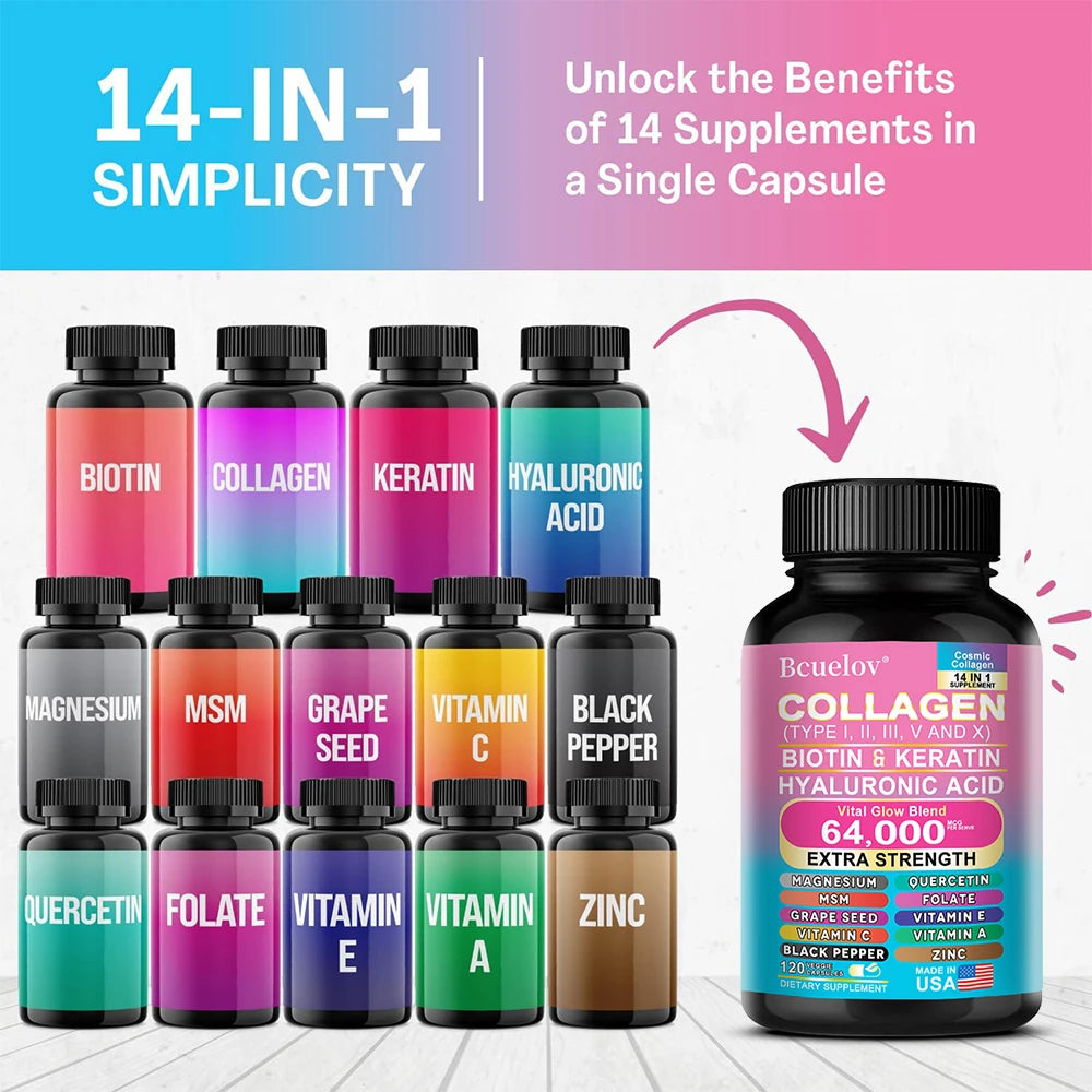Unlock Radiant Beauty with Our 14-in-1 Collagen Peptides Supplement – Elevate Your Skin, Nails, and Joint Health Naturally!